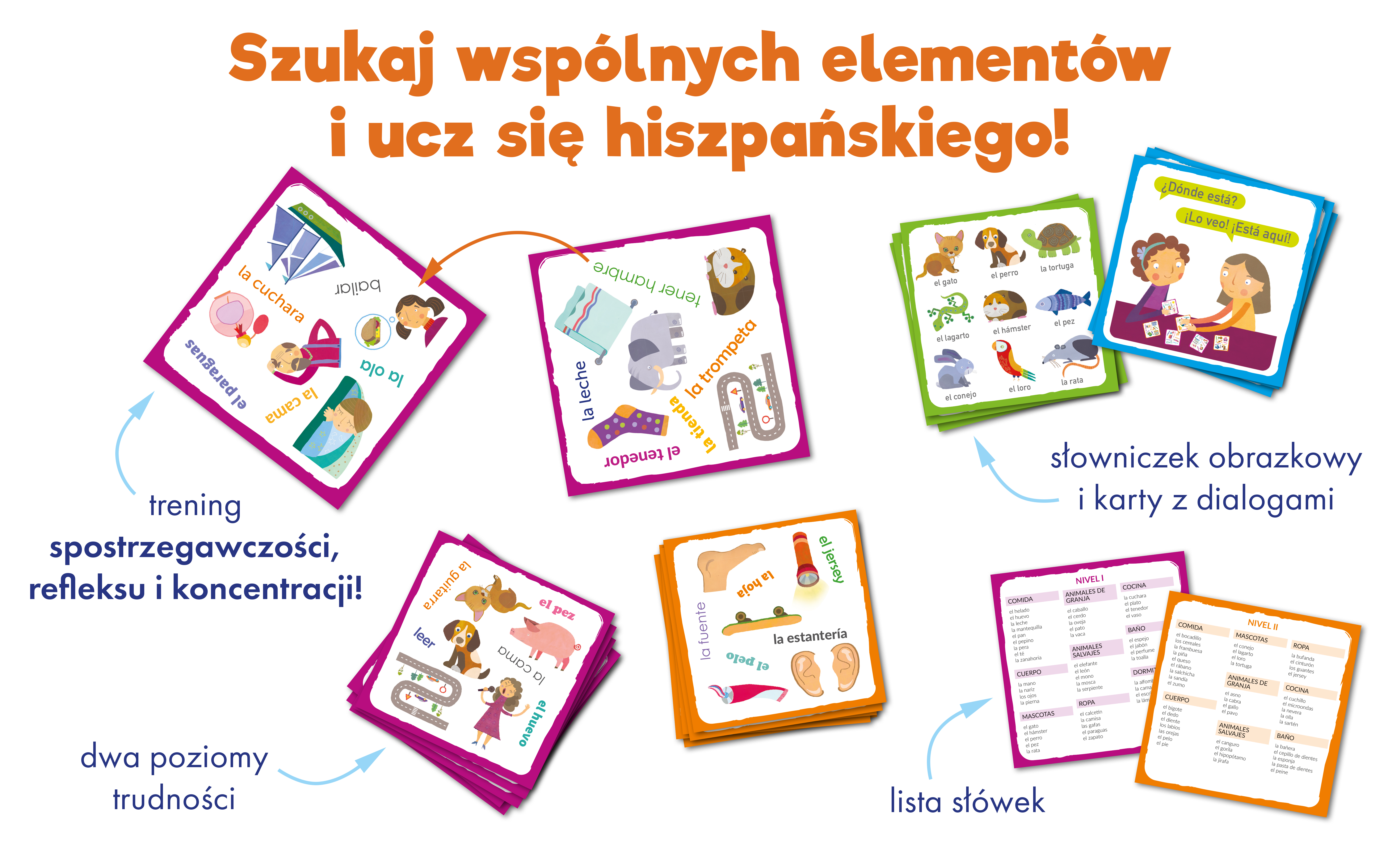 Karty bójki na słówka. Gra karciana do nauki  hiszpańskiego. Kapitan Nauka